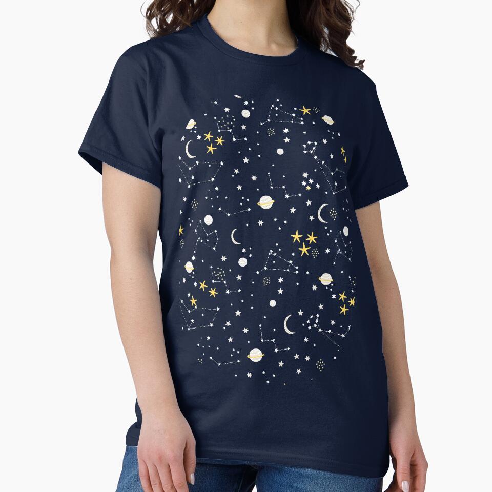 Galaxy - cosmos, moon and stars. Astronomy pattern. Cute cartoon universe design. by kostolom3000