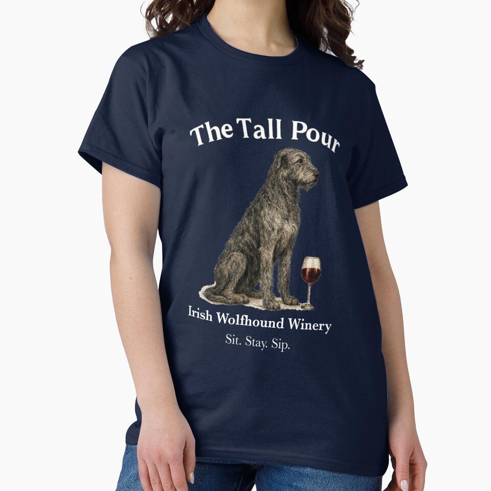 The Tall Pour Irish Wolfhound Winery - white font by Irish Wolfhound Central