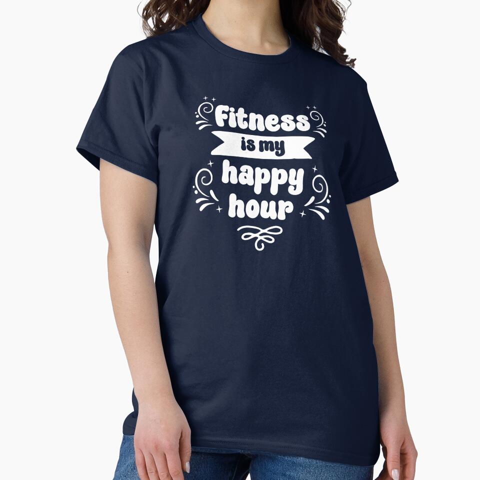 Fitness is My Happy Hour White Text by inspiredalike