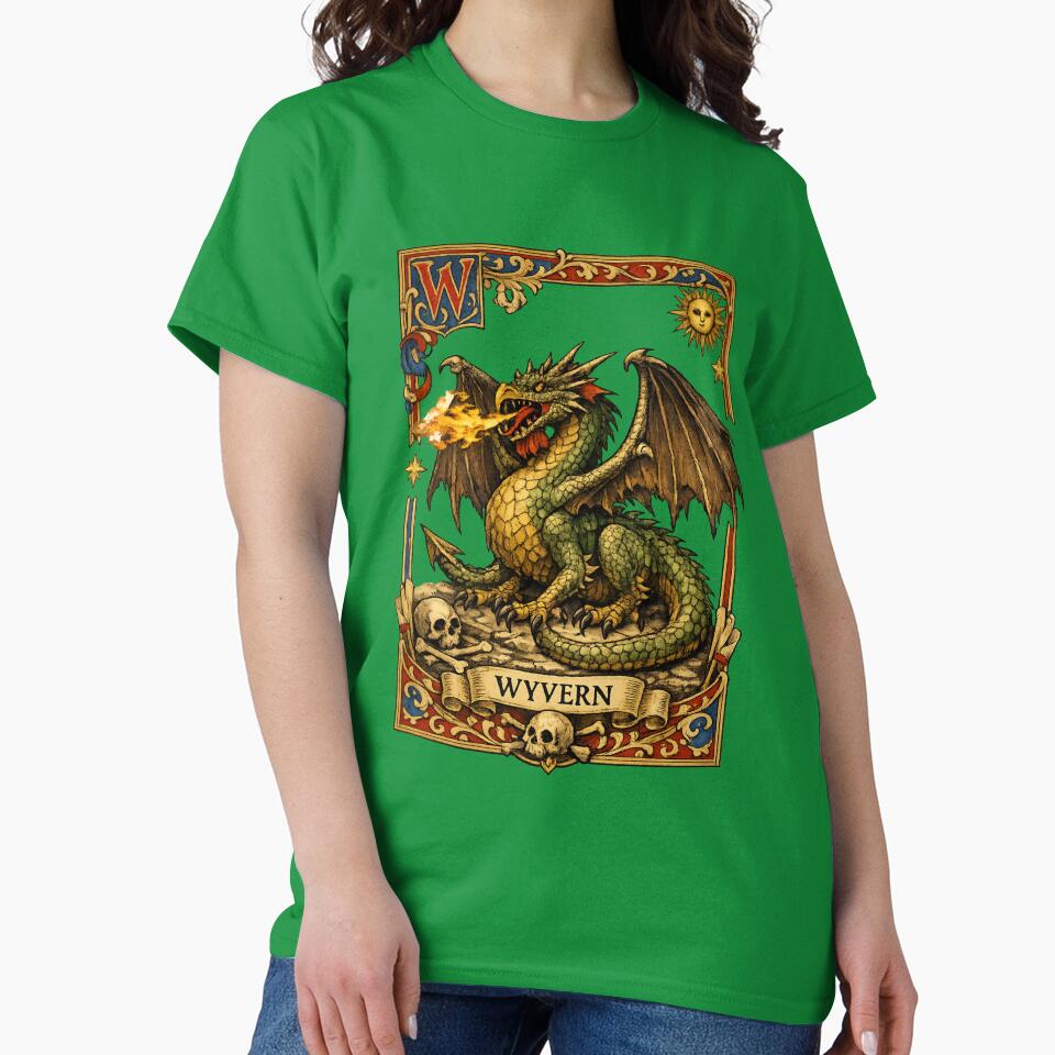Medieval Wyvern Bestiary Illustration by ITSimagination