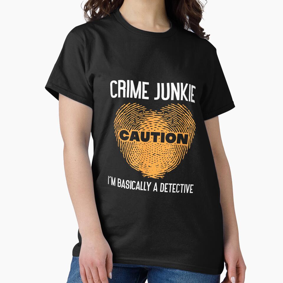 True Crime Murder Podcast Crime Mystery T-Shirt - Unisex-Adults - Black - Small - Short Sleeve - T-Shirt - True Crime Fan Podcast Junkie I'm Basically A Detective by MelanieIShelton