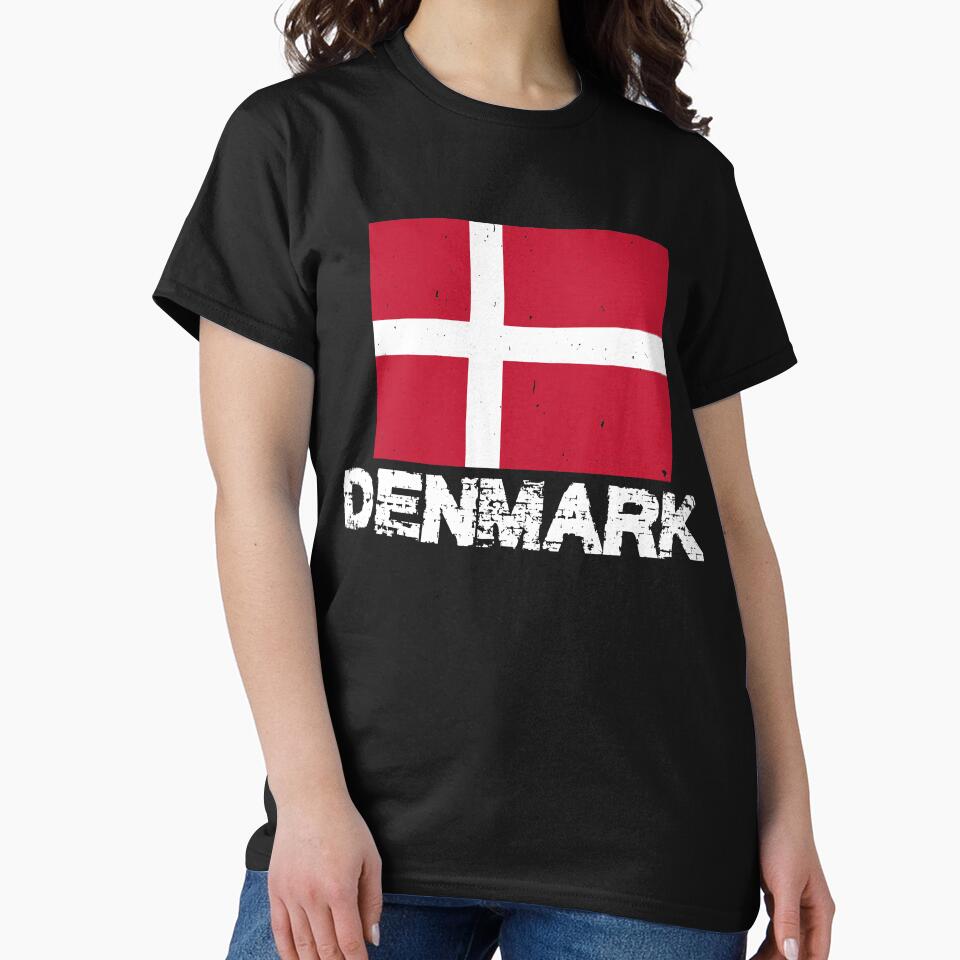 Denmark Flag T-Shirt for Men and Women by AllStarMerch