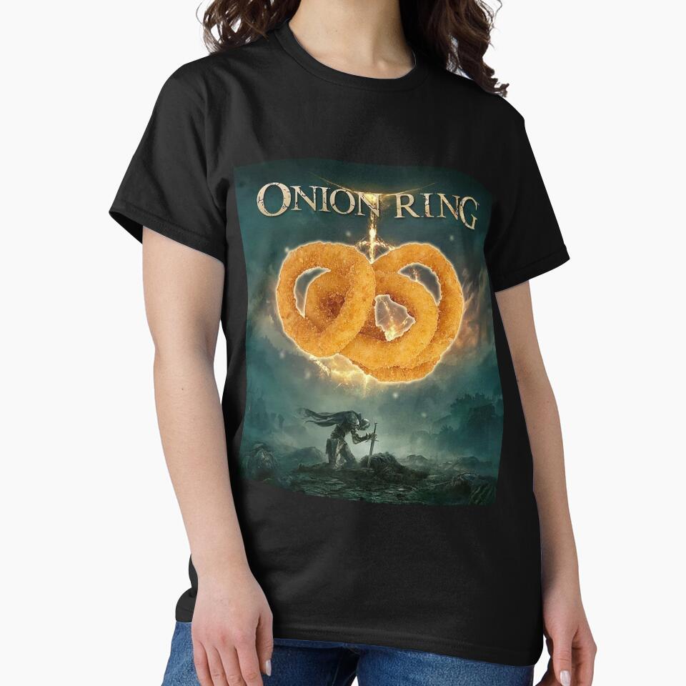 Elden Ring Parody Onion Ring T-Shirt - Perfect for Soulsborne Fans by CkerCky