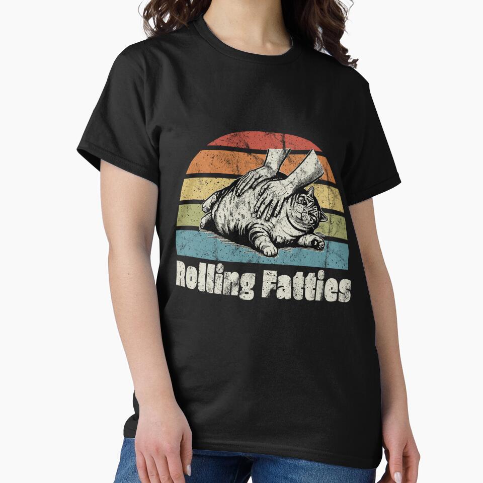 Cat Rolling Fatties Classic Vintage Distressed Sunset by revthreadsshop