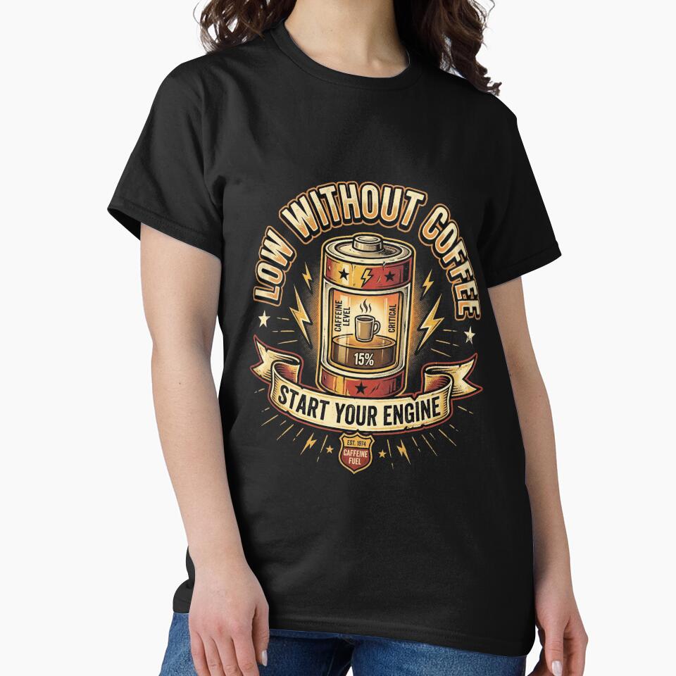 Low Without Coffee Caffeine Fuel Design by Quiet Chaos Club
