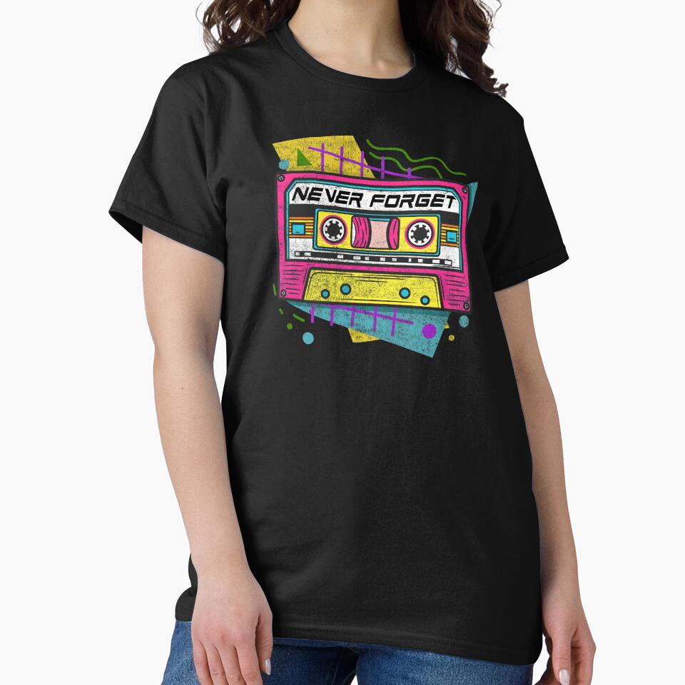 90s Never Forget - Vintage Cassette T-Shirt by biNutz