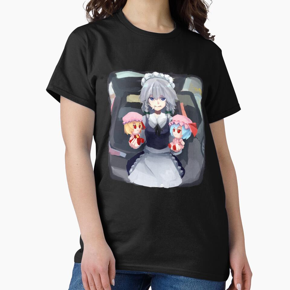 Touhou Project - Sakuya holding Remilia and Flandre fumo - Willem Dafoe meme by 4rdisha
