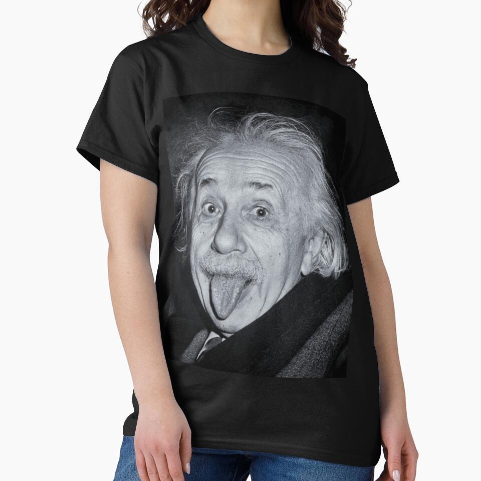 Albert Einstein poking out his tongue by stevepaint