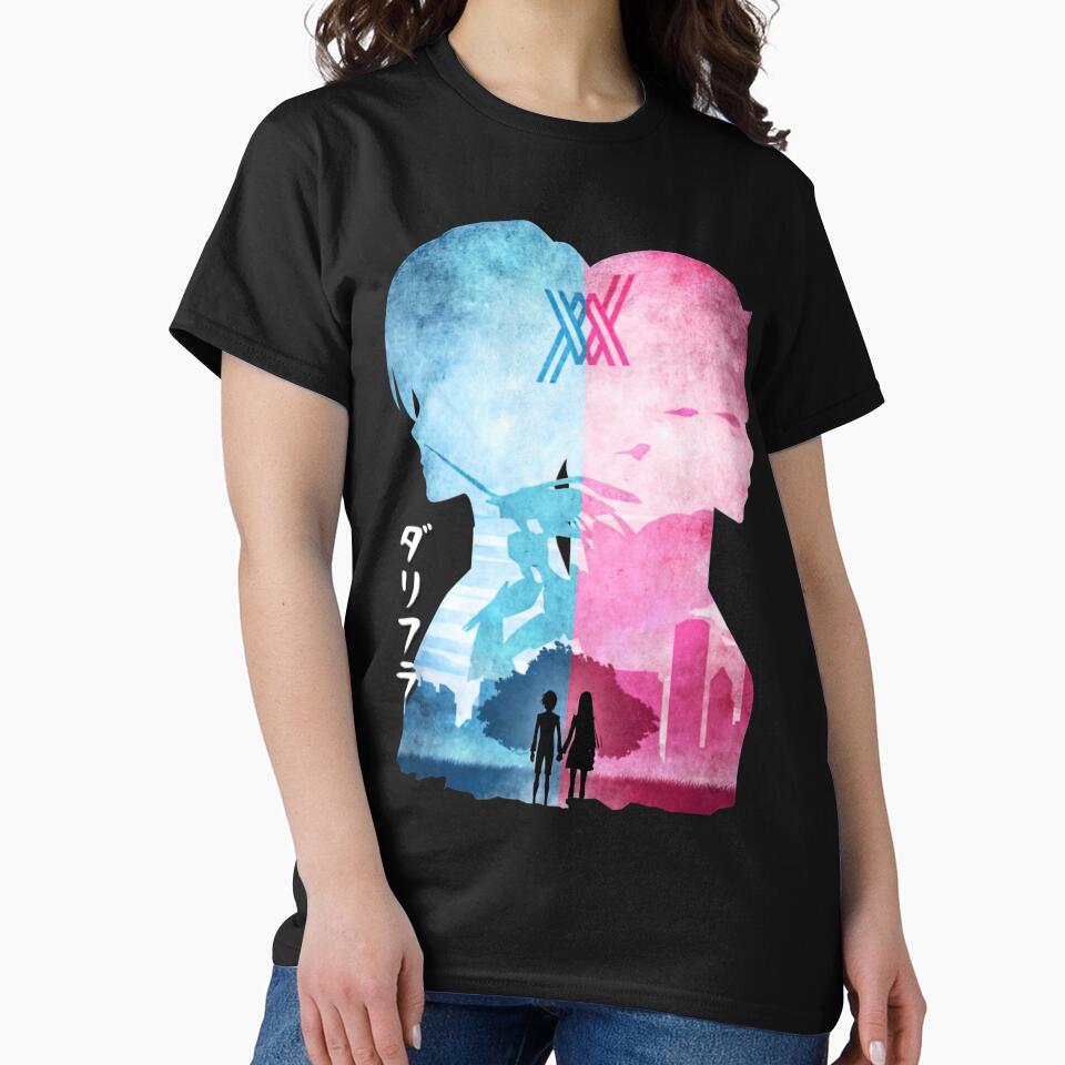 Darling In The Franxx Minimalist Silhouette Hiro & Zero Two by CaliforniaStore