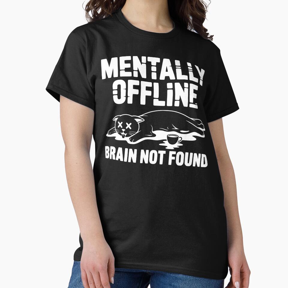 Brain Not Found - Minimalist Streetwear Cat by MavtM
