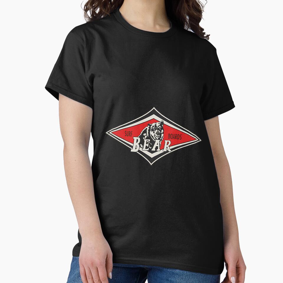 Vintage Surfing Bear Big Wednesday Cult Surfboard Red Surf Logo Diamond Retro T Shirt by LMBasedShop