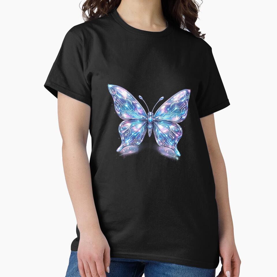 Y2K Cyber-Butterfly - Futuristic Chrome Aesthetic by Bratak