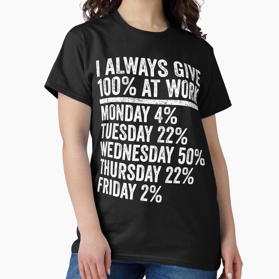 I Always Give 100 Percent At Work Funny Work Humor by LorraineRita