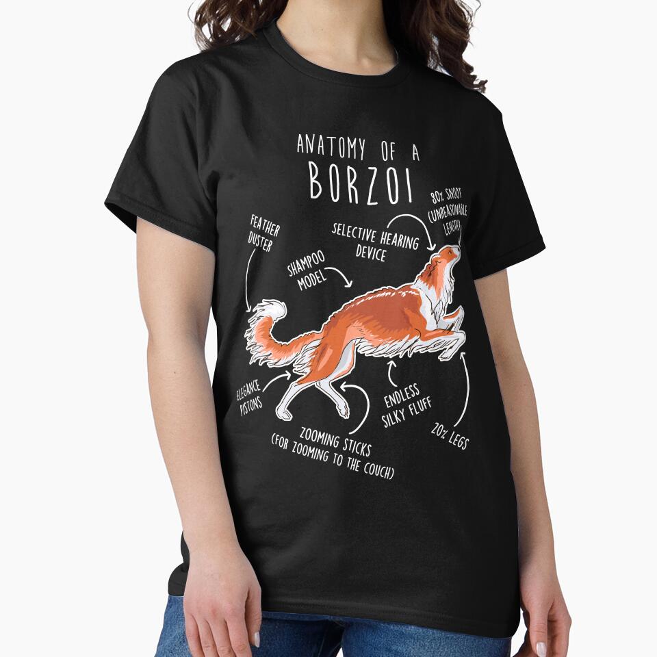 Red Borzoi Dog Anatomy by Clara Hollins