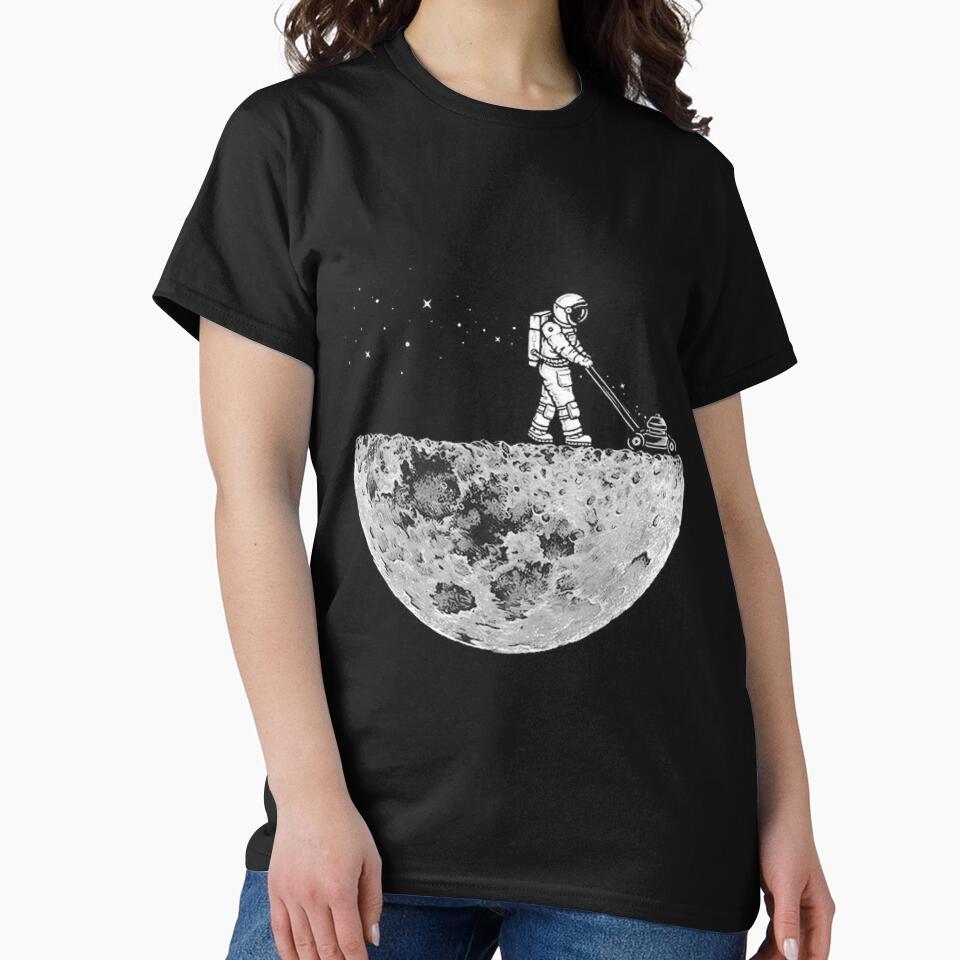 Astronaut Mowing the moon design by samtom84