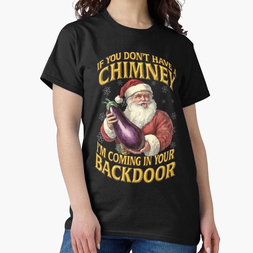 Inappropriate Adult Humor Christmas Santa Eggplant by RockFireMerch