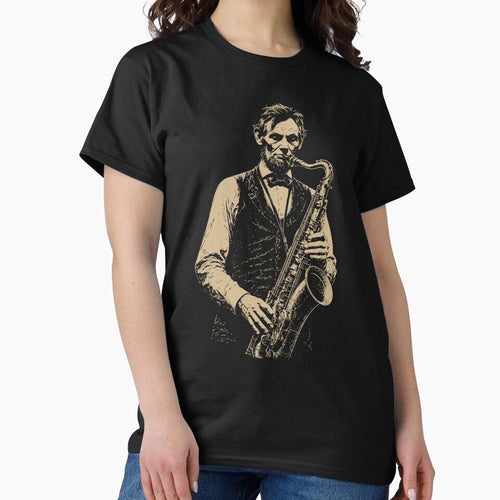 Abraham Lincoln Playing Saxophone Vintage Sketch Art by margamPagenberg