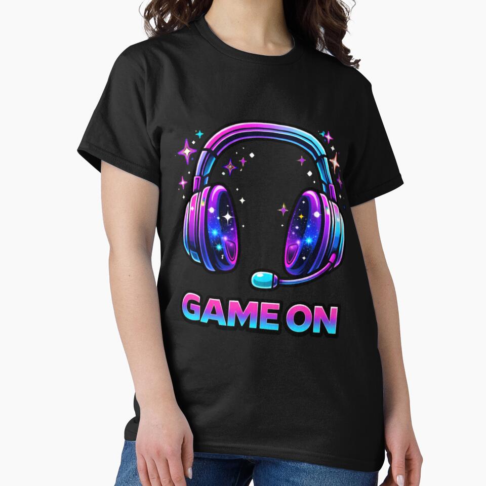 Game On Gamer Headset – Neon Retro Gaming Vaporwave Design by NuniDesigns