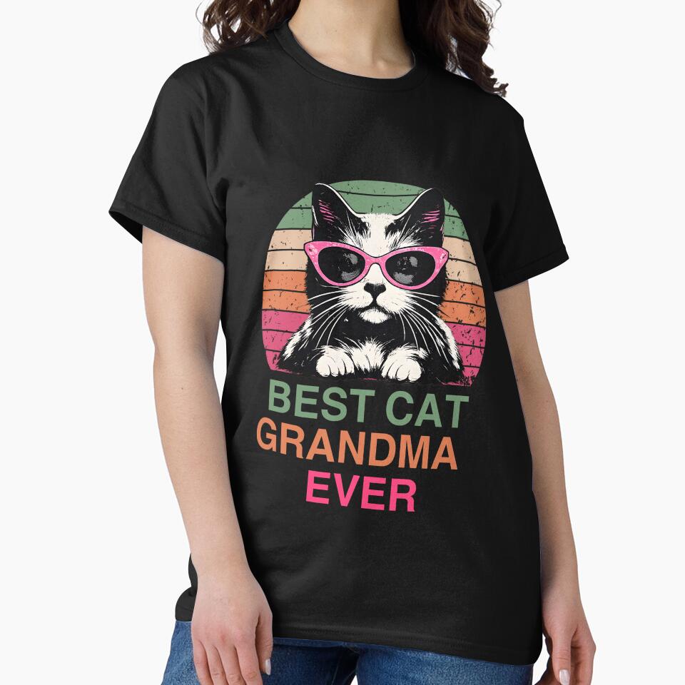 Best Cat Grandma Ever – Vintage Retro Cat Lover Gift by Rosomyat Design