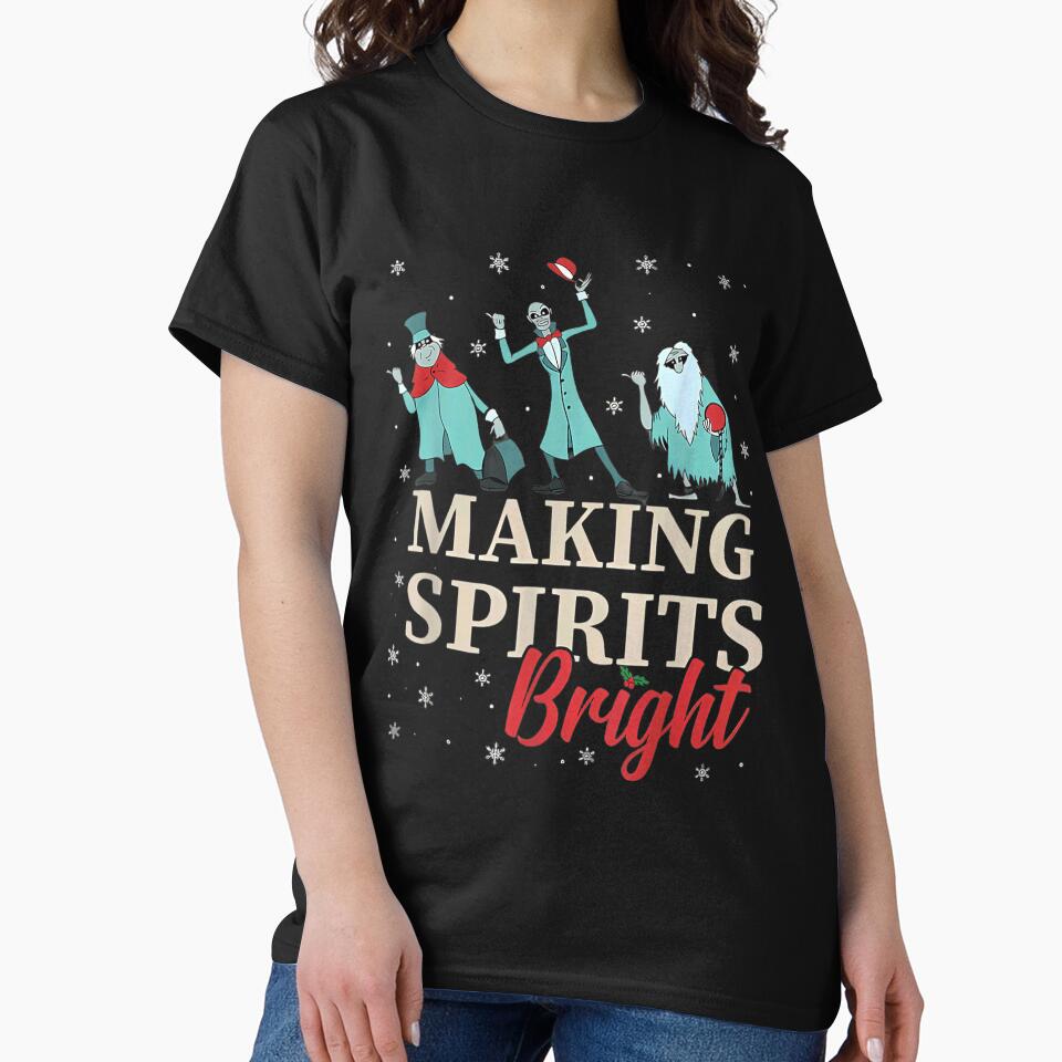Making Spirits Bright For Christmas Haunted Ghosts, Funny Xmas Gift by wendywildartt