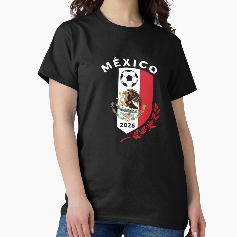 Mexico Emblem World Cup Soccer 2026 Football Crew T-Shirt_83050167 by rattiya2009