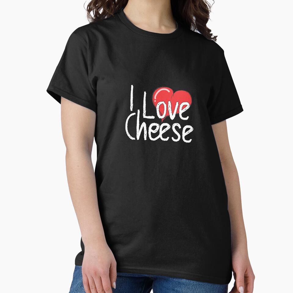 I Love Cheese – Funny Food Lover Typography Design by pseudo7