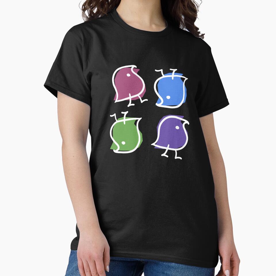Wug print (multicolour on black) by Lingthusiasm