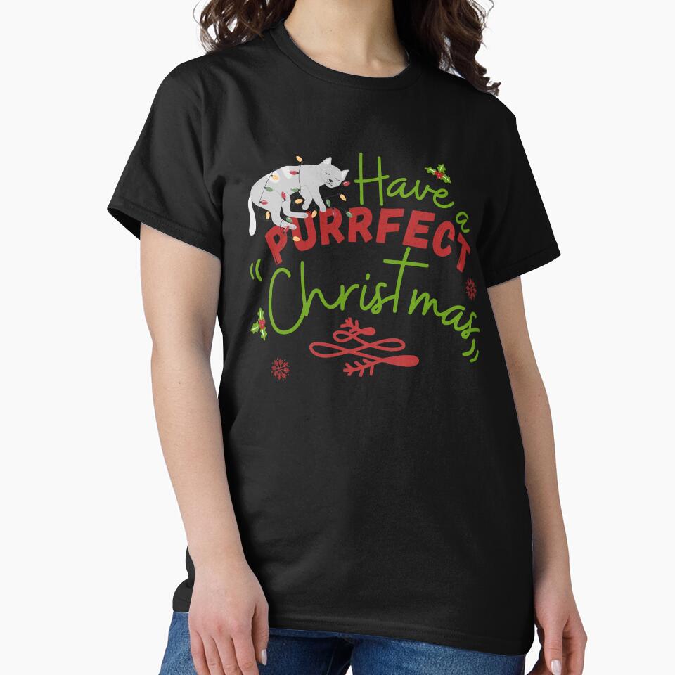 Cat lover  christmas cat, Have a purrfect christmas-Funny Cat by medoutfits