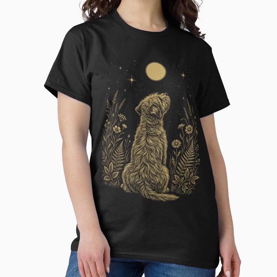 Soft Coated Wheaten Terrier Moon Night Flower Minimalist Boho Dog Lover by DoodleTortle