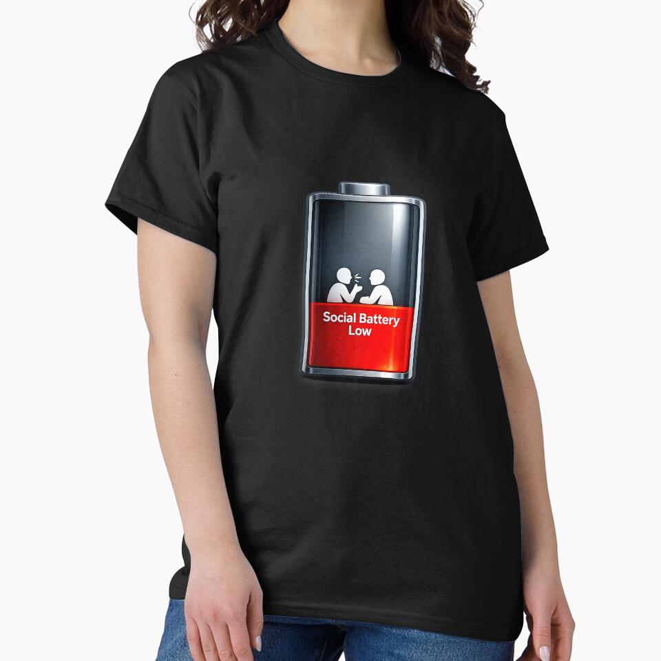 Social Battery Low - Introvert Mood Funny Design Premium Tri-Blend T-Shirt by kevincuellar