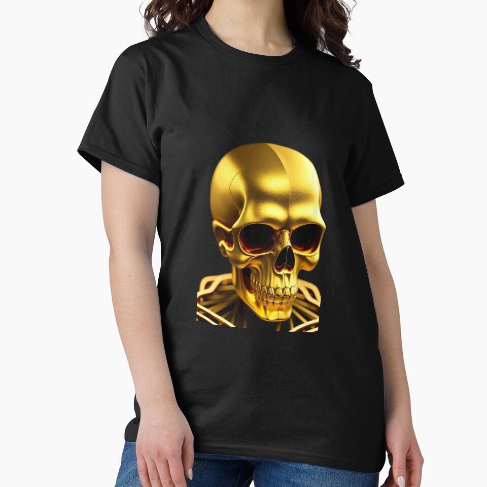 neon gold skull by Wxjtecki