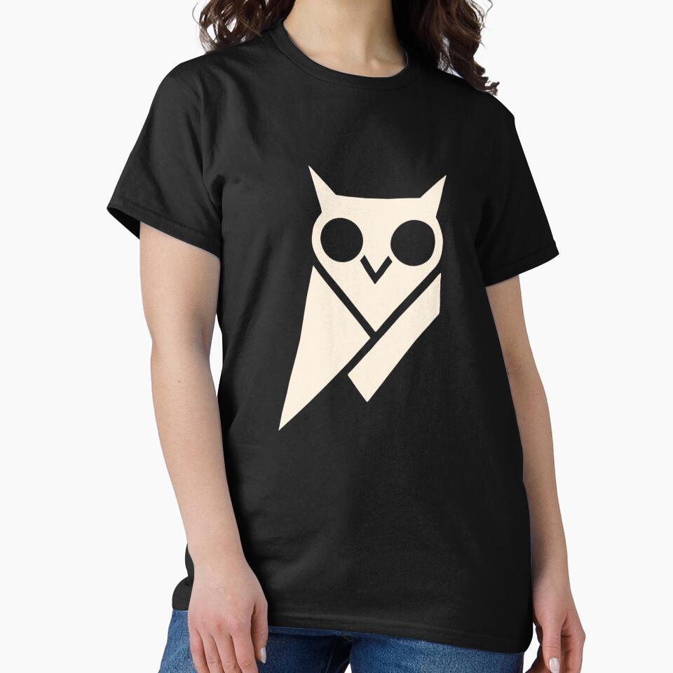 Geometric Owl – Minimalist Triangle Art – White Version by Evolla