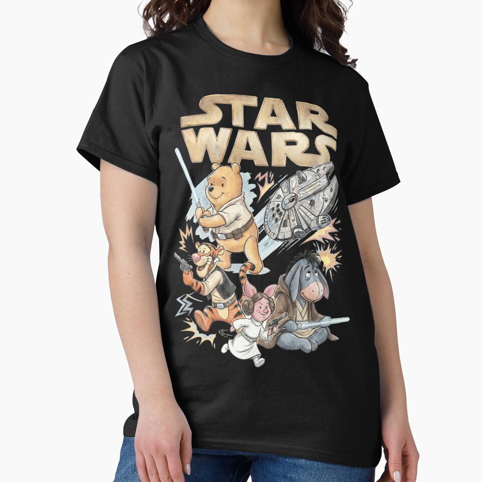 Cute Bear Space Adventure Funny Cartoon Parody Galaxy Aesthetic Classic T-Shirt by Chaztized