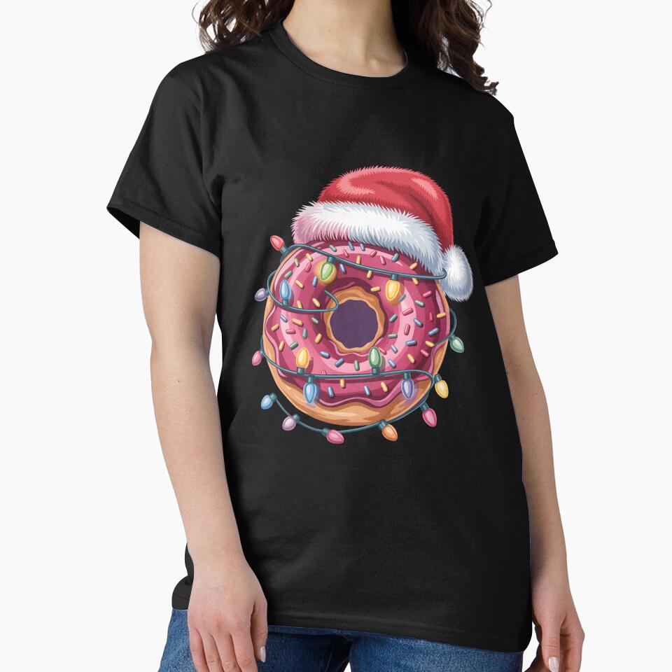 Donut Lover Christmas Lights Santa Hat Xmas Kids Women Men by clothesy7