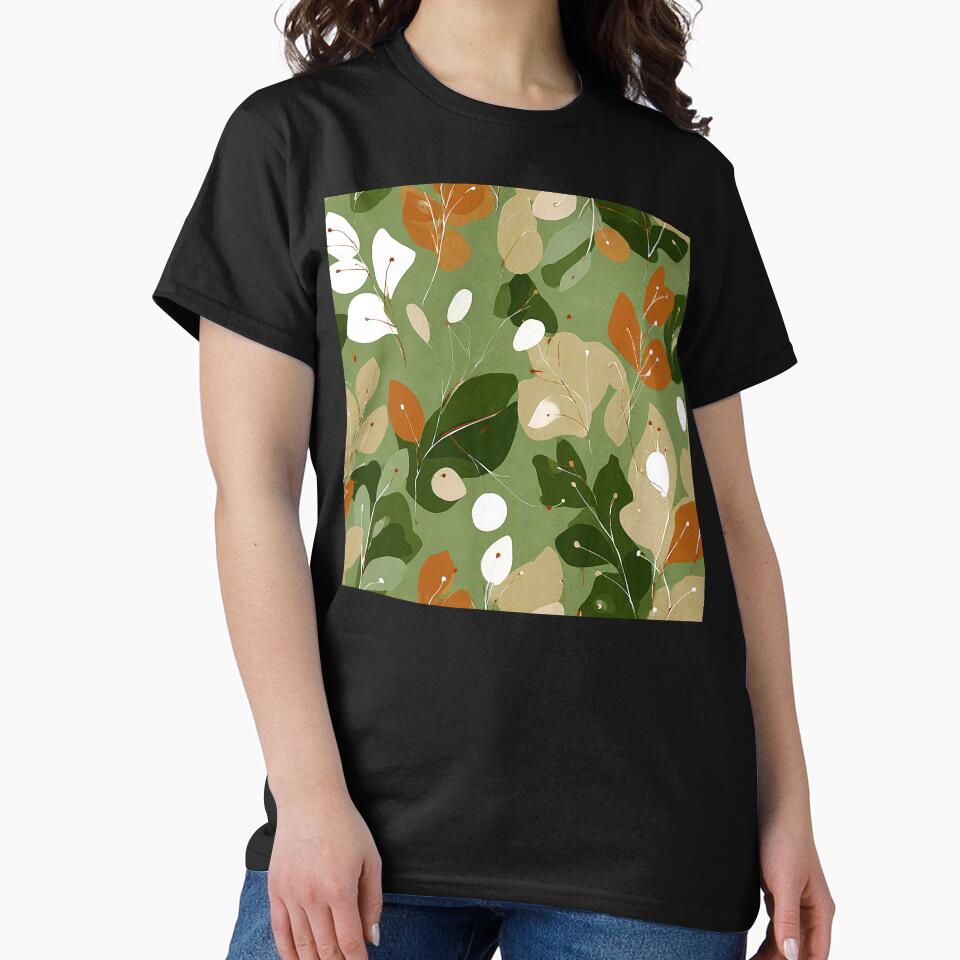 Boho Abstract Leaves In Green, Earthtones, And Orange by DEC02