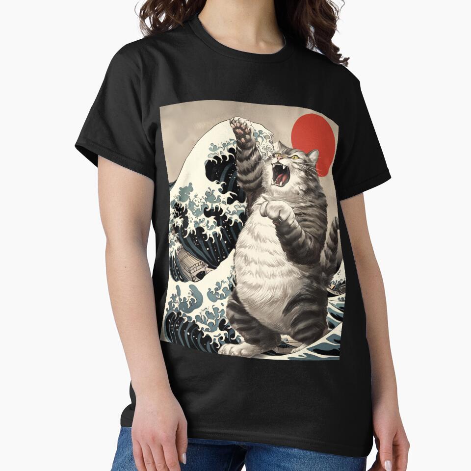 Japanese Catzilla Cat by Dimokaya Clothing Co.