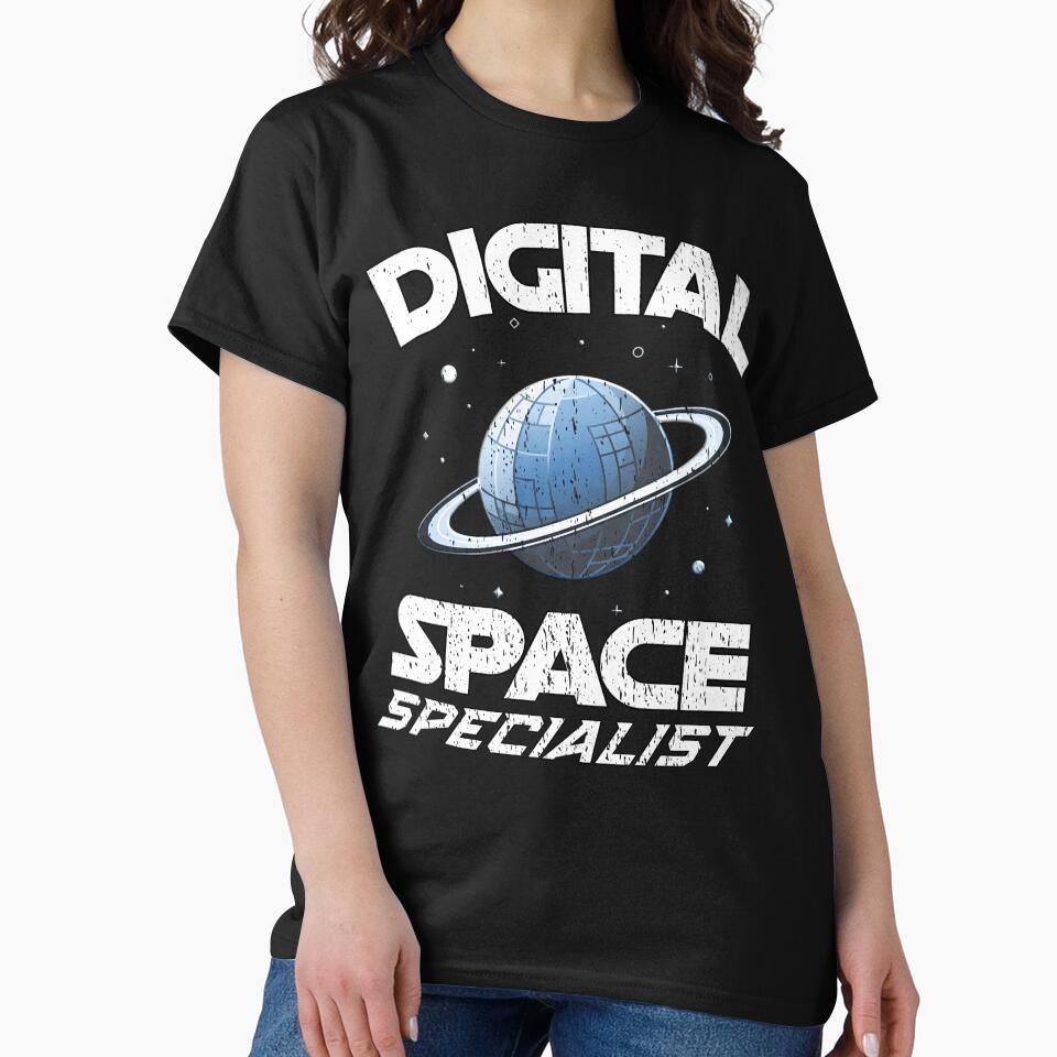 Digital Space Specialist Planet - Retro Sci-Fi Astronomy Art - Vintage Distressed Galactic Explorer programmer developer AI training Prompt Engineer by Jt41