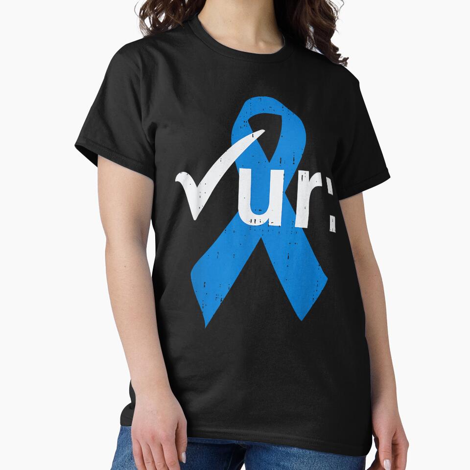 Colorectal Colon Cancer Awareness Blue Ribbon Colonoscopy T by gerald01020