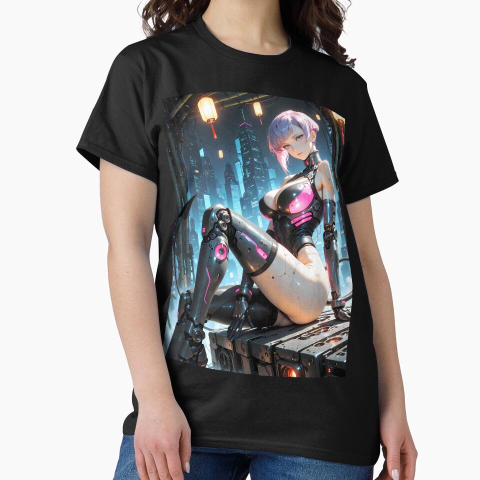 Cyberpunk Android Anime Girl Neon Futuristic Sci Fi by BorgSpareParts