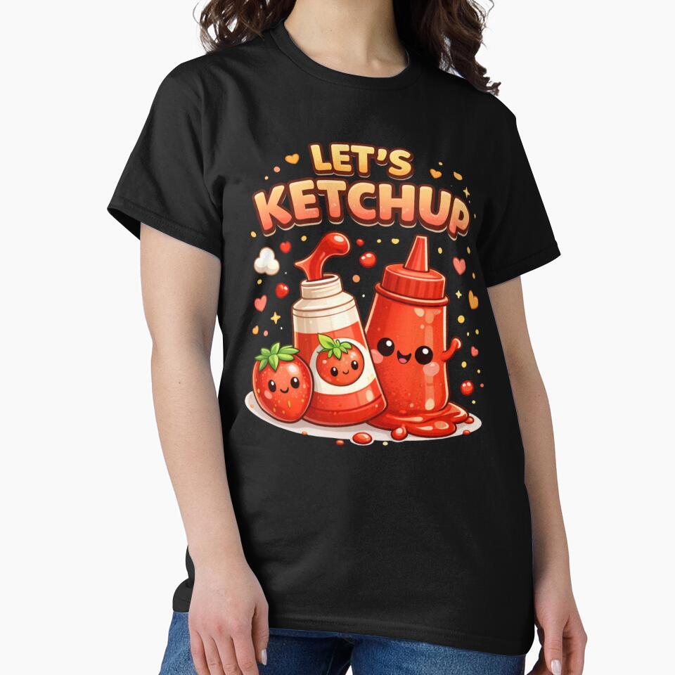 Let's Ketchup Cute Food Pun by Papier Atelier Art