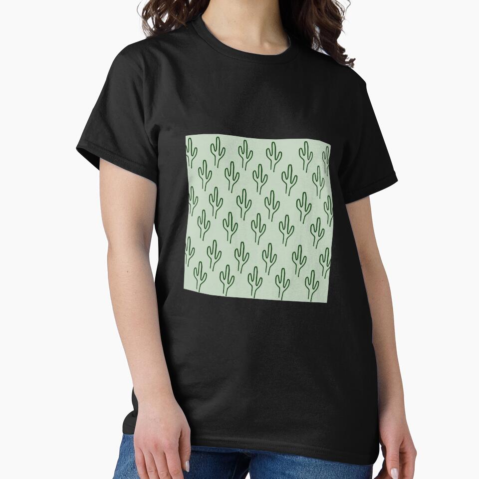 Green boho cactus pattern by Thegentleshop