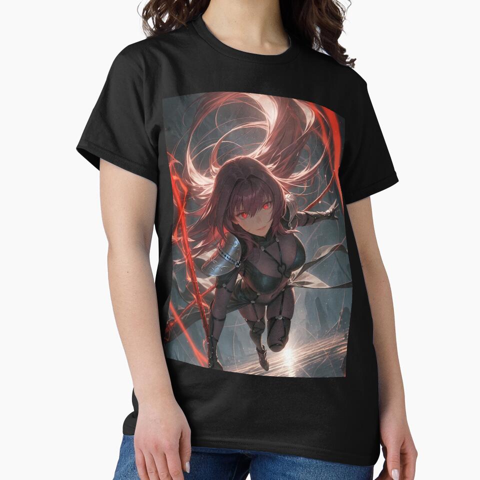 Dynamic Lancer Scathach Sukasaha Fate Grand Order Lightning Red Anime Girl Aura by HumbertoValveno