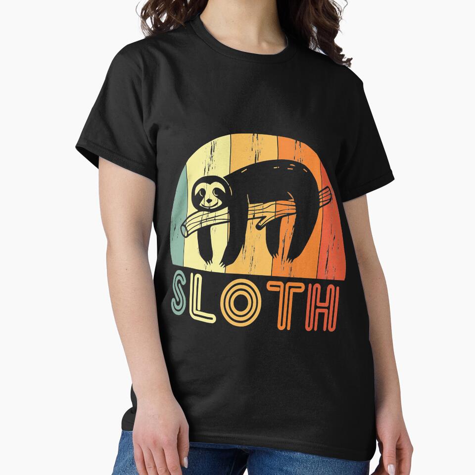 Funny Lazy Animal Sloth Mode Retro Sunset Chill Sloth by JenniferLecher