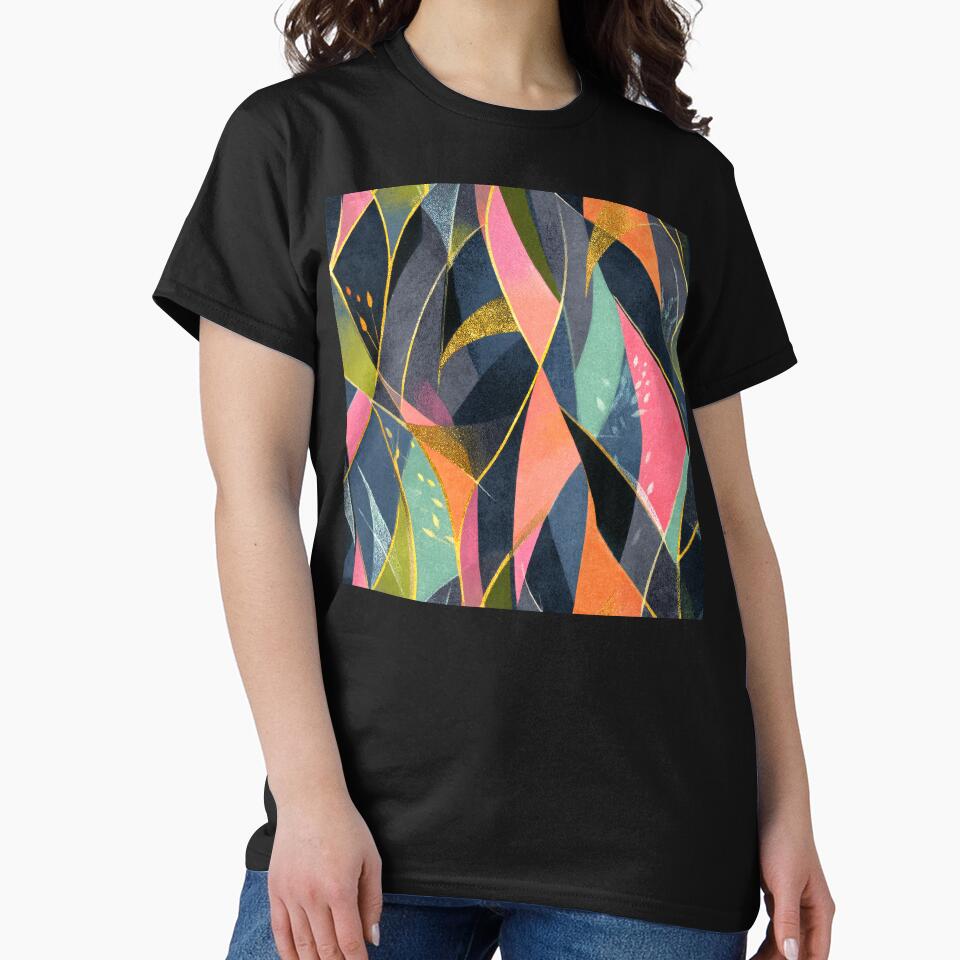 Boho-Style Pink, Golden, And Orange Textured Abstract by DEC02