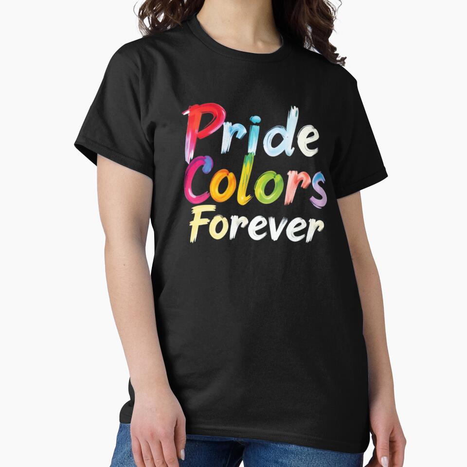 Pride Colors Forever T-Shirt – Artistic Rainbow Design by Kumlaidee