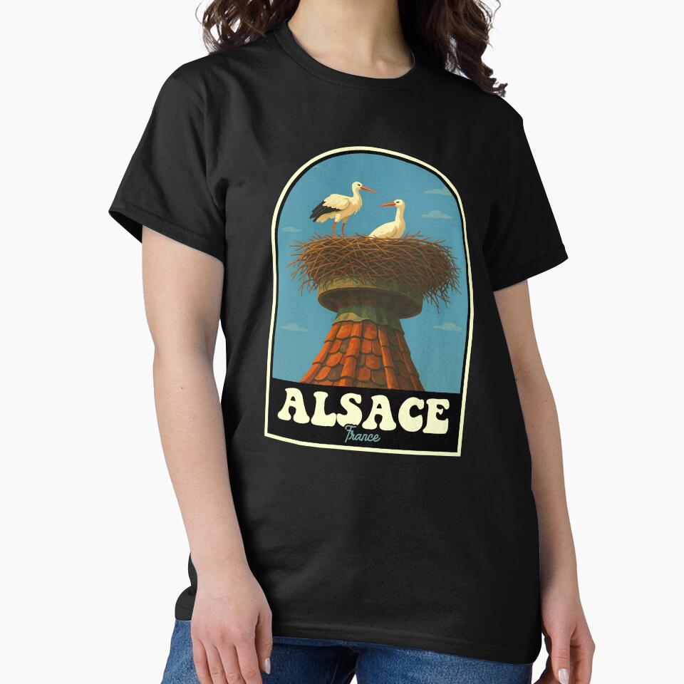 Alsace France Storks Vintage Travel Design by JackCurtis1991
