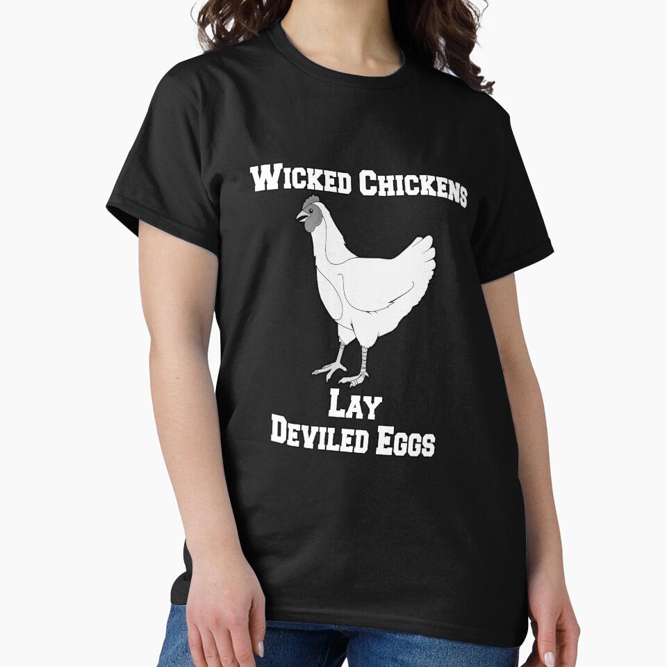 Funny Sarcastic Humor Wicked Chickens Lay Deviled Eggs by fantasticdesign