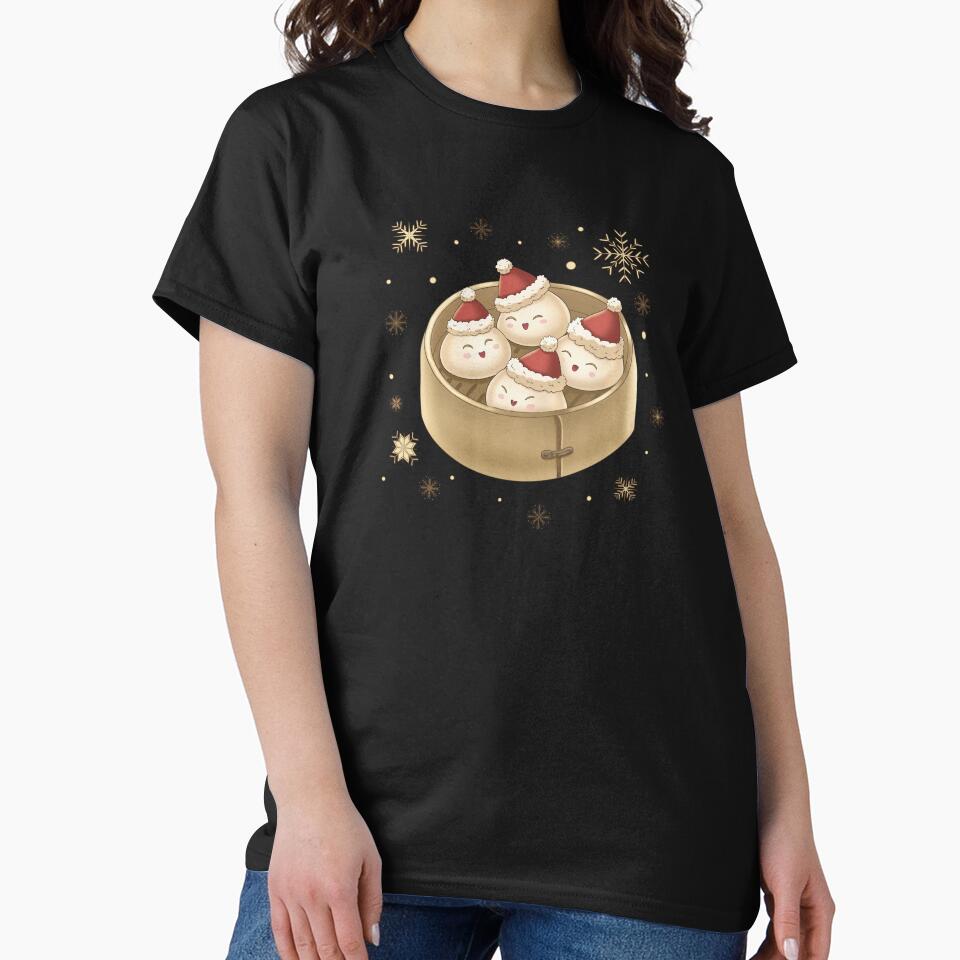 Cute Christmas Dumplings | Smiling Santa Hat Food Design by Xatutik.art