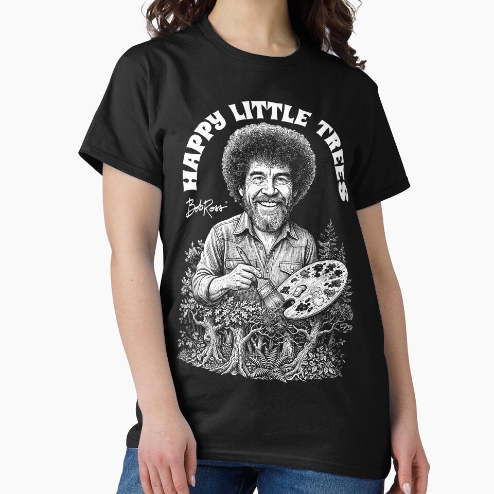 Bob Ross Happy Little Trees Funny Painter Tree Forest by GrandeDuc
