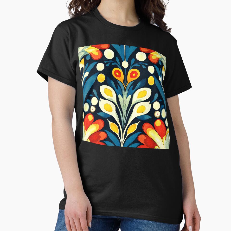 Boho-Inspired Blue, Yellow And Red Abstract Design by DEC02